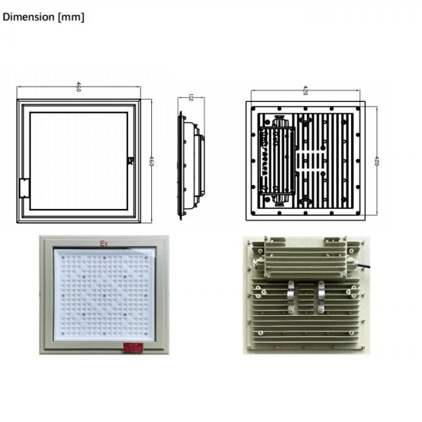 Outdoor Explosion Proof Led Light 18*18 Inch Square Shape 100-250w Gas Station Light