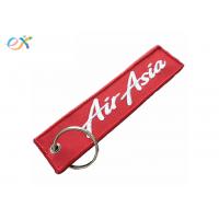 China Double Sided 	Embroidered Keychain Twill Background Polyester Material for sale