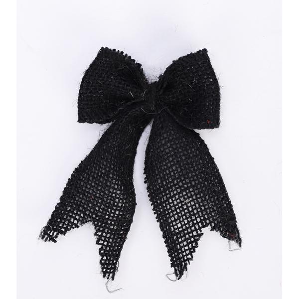 8cm*11cm Jute Ribbon Bow Green Rose Decorative Burlap Ribbon Bow