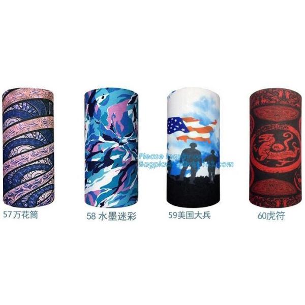 custom made digital sublimation polyester colorfast printed bandana,custom headwear printed seamless neck tube polyester