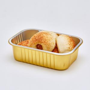 Quality Golden Aluminum Foil Food Disposable Baking Pans With Lids for sale