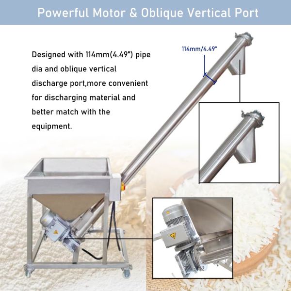 oem Electric Screw Conveyor Inclined Spiral Auger Screw Conveyor Pipe Auger Feeder Conveyor Powder Particles Loading Machine 1.7m Conveyor Height