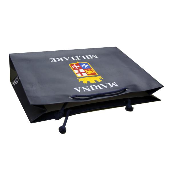 OEM Classic MARINA 250g Paper Carrier Bag With shining logo /cotton rope