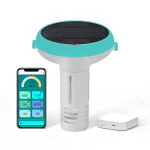 China 7 In 1 Smart Pool Monitor With App – Solar / USB Powered Water Quality Tester on sale