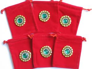 Quality 10 Jewelry Pouches - Gold Top Black Velvet Pouches Jewelry Bags for sale
