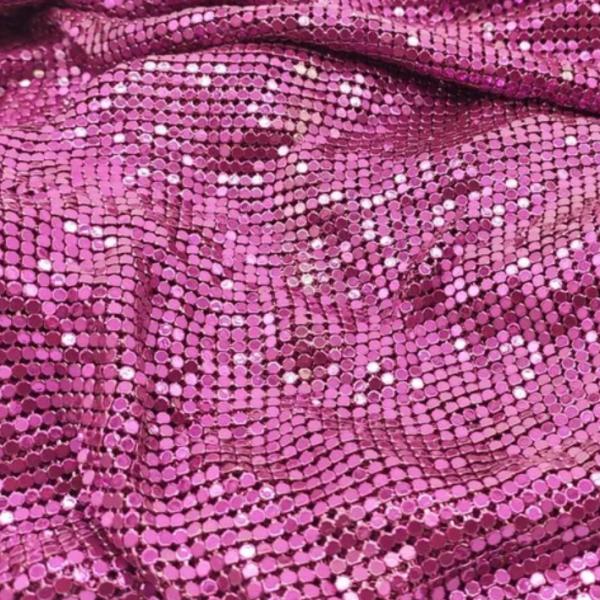 Sparkling Shiny 2-7mm Metal Sequin Mesh Fabric Round For Decoration
