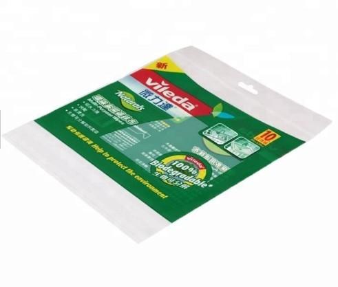 High Quality Custom Printed Clear Opp Flat Plastic Bag with Header and hanger hole
