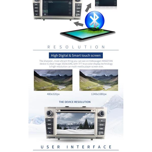 Avensis GPS Navigation Toyota Verso Dvd Player , Canbus SWC USB Toyota Dvd Player