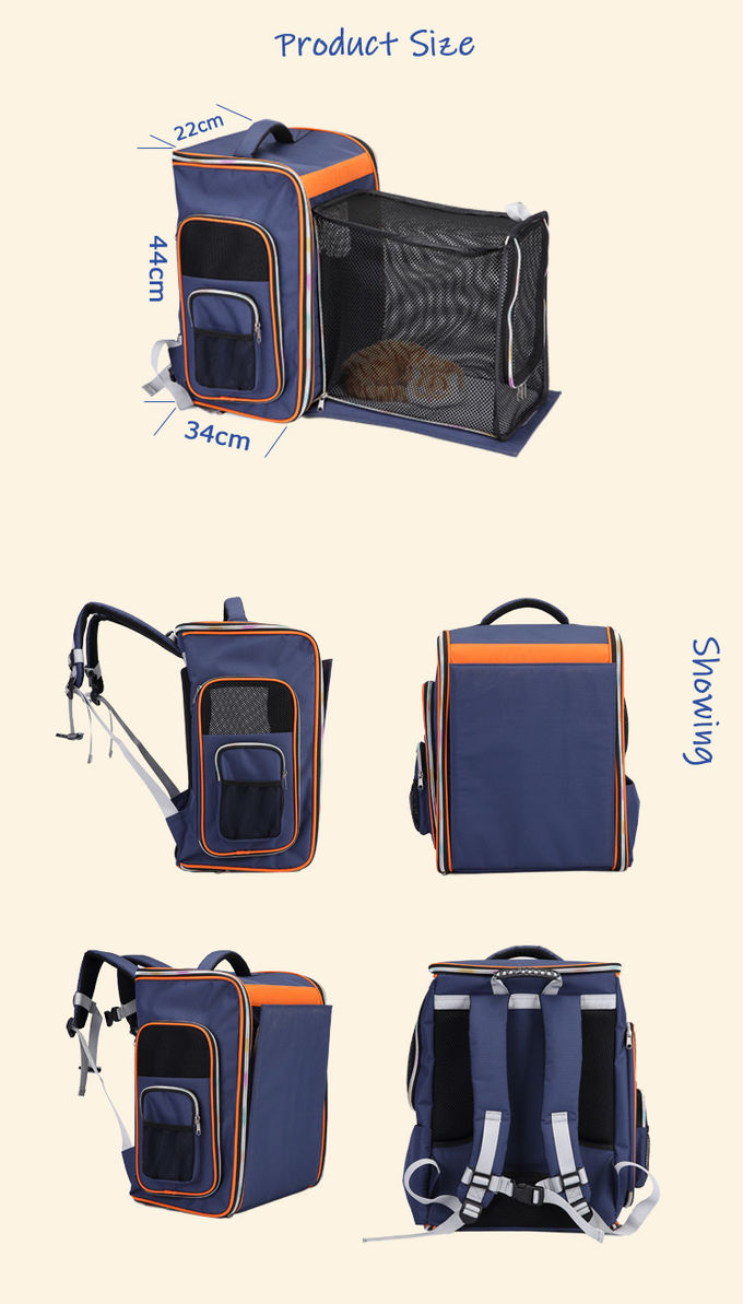 Soft Pet Travel Carrier Cage Expandable Cat Transport Bag With Pocket