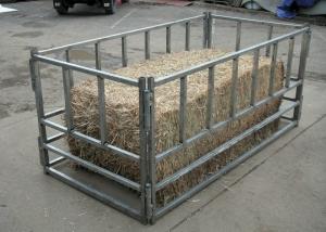 Quality 4 Piece Galvanized Steel Large Square Hay Bale Feeder 32mm 40mm for sale