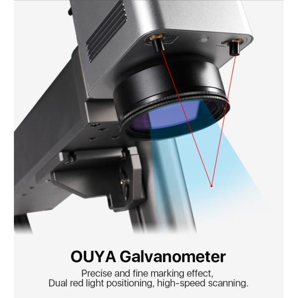 20W Portable Fiber Laser Marking Machine With Rotary Complimentary Worktable Rotating Head and Fixture Water Cooling 's