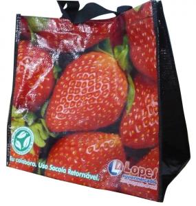 China Durable 120g PP Woven Shopping Bags, Eco-friendly Reusable Carrier Bag With Berry Photos on sale