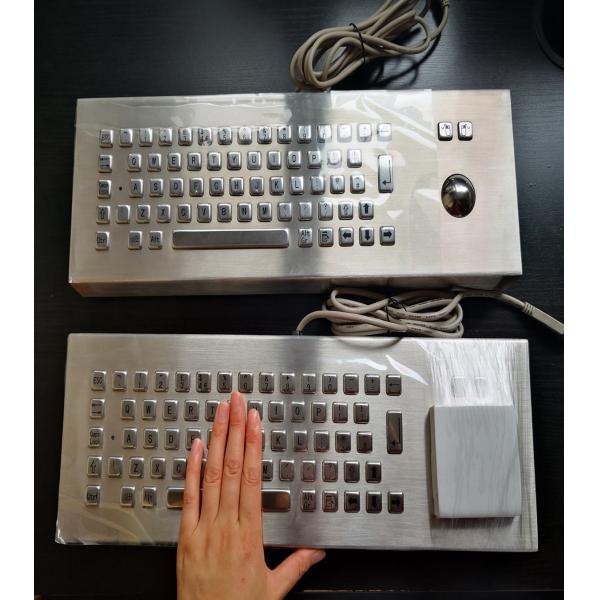 Movable Metal Mechanical Keyboard With Trackball , Dust Proof Stainless Steel Keyboard