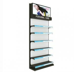 China Metal MDF Cosmetic Display Racks Wall Mounted Cosmetic Display Showcase on sale