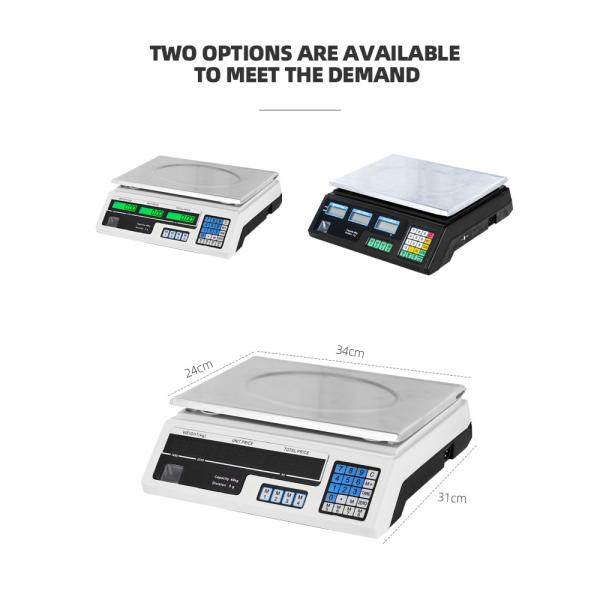 40kg Commercial Table Scale for Fruit Store Accurate Weighing Platform Plastic Stainless Steel Electronic Components