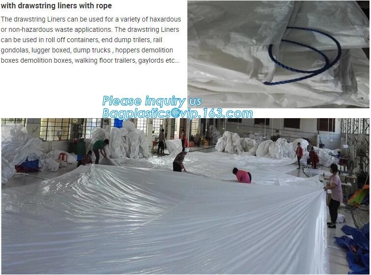 20 yard drawstring black dumpster container liners for waste transport,stripe high quality waterproof bulk dumpster cont