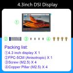4.3" Raspberry Pi Module 800x480 MIPI IPS TFT LCD Module Display Monitor Screen