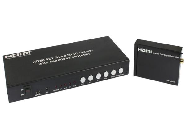 Buy UTP Extender HDMI 4x1 Quad Multi Viewer With Seamless RS232 And IR Switch Command at wholesale prices