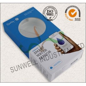 Water Sensor Electronics Packaging Boxes With Visual PVC Window Matt Lamination
