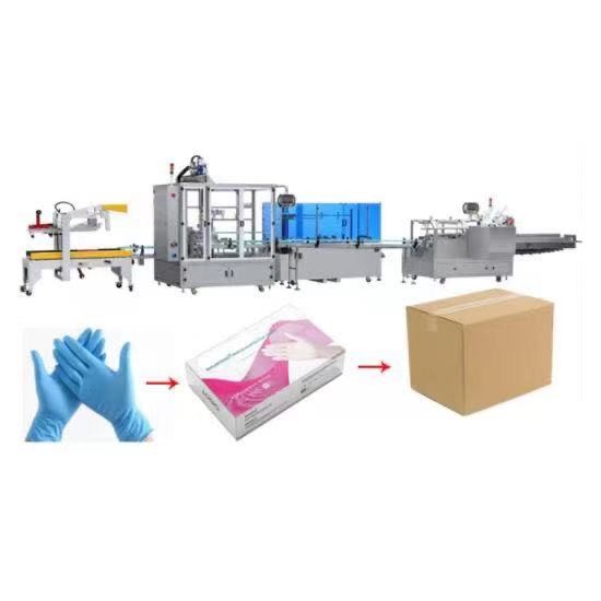 Fully Automatic Glove Packing Machine For 100 PCs Box Carton 50Hz 60Hz Frequency