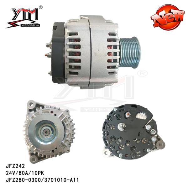 24V 80A Alternator For Deutz Generator For Big Chai Deutz 3701010-A11 3701010A11 JFZ280-0300