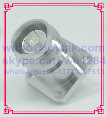 4.3-10 connector female solder type with flange square All brass made VSWR 1.15 50ohm PTFE dielectric silver plated pin