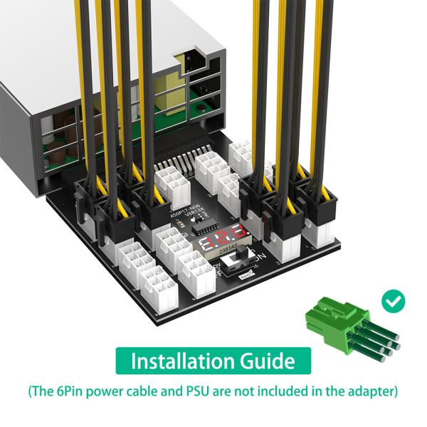 17 ATX PCI-E 6Pin 12V Connector Power Converter Breakout Board for 750W 1100W 1600W 2000W 2400W Daier Server PSU