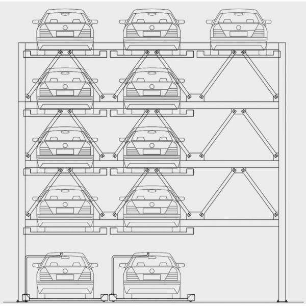 PSH Multilevel Car Parking System 5 Layers Chain Drive