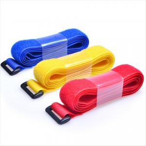 China 20mm Nylon Hook And Loop Velcro Luggage Straps With Plastic Buckle on sale