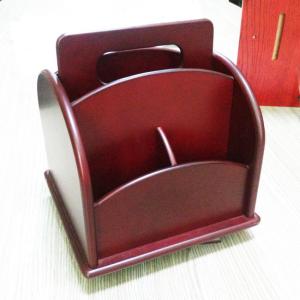 Quality Rosewood Swivel Desktop Organizer, MDF Box, Office Stationery Wooden Box. Professional Wooden Crafts Manufacturer for sale