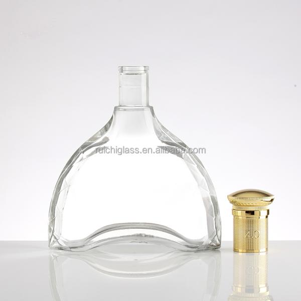 350ml 500ml 750ml Brandy Glass Bottle for Beverage Packaging Customized Design