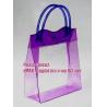 clear pvc packaging bag with handle for wine, vinyl pvc zipper gift tote bags with handles, gift bag with plastic snap for sale