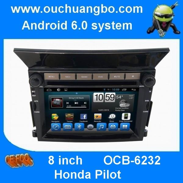 Ouchuangbo car navi dvd android 6.0 for Honda Pilot with SWC USB QUAD CORE A9 ,1.6GHz Frequency