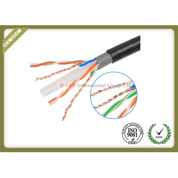 Outdoor Cat6 UTP Cable Double Jacket , 305 Meters / Roll Optical Ethernet Cable