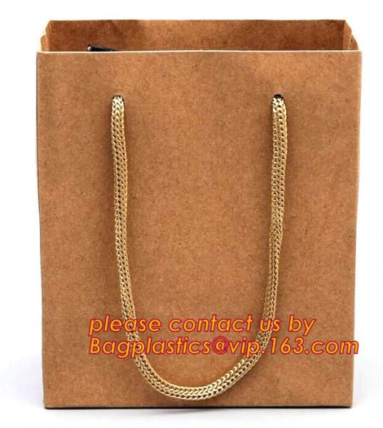 Hot sale brown kraft paper bag cheap price,Lowest Price Custom Shape Luxury Gold Foil Logo Design Paper Bag With Round B