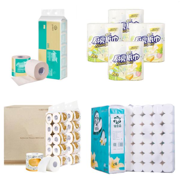 3HP 4pieces Tissue Paper Making Machine 24 Rolls Servo motor