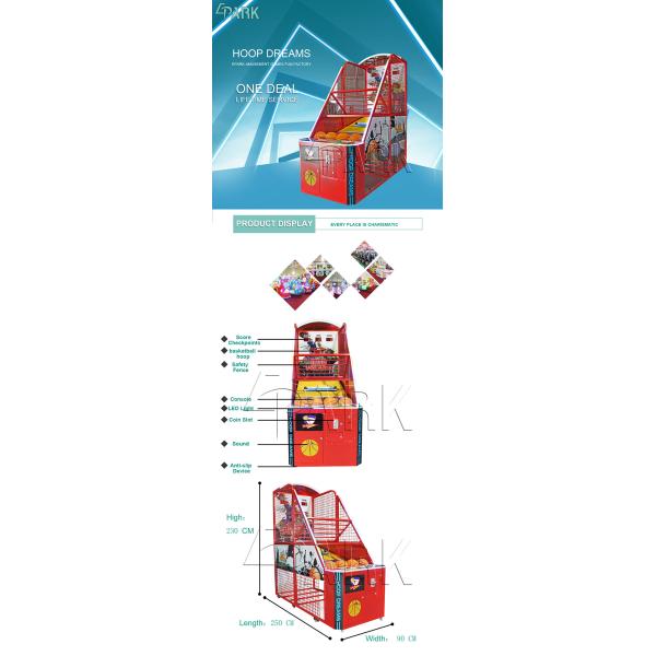 Fun Exercise Game Arcade Basketball Machine For Shopping Mall Easy To Move