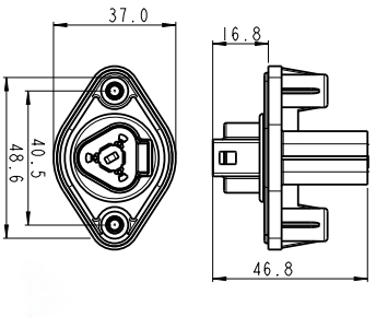 3 Pin Rhombus Socket Assembly Energy Storage Signal Connector UL1977 Waterproof