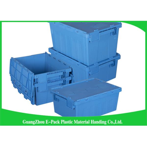 60L Plastic Attached Lid Containers Heavy Duty Stackable Moving 600 * 400 * 365mm