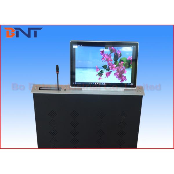 Ultra Thin Vertical LCD Monitor Lift With Motorized Separate Lifting Microphone
