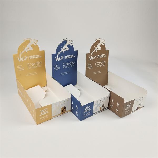 Glossy/Matte Surface Finish Paperboard Display Packaging Boxes For Chocolate Snack Bars