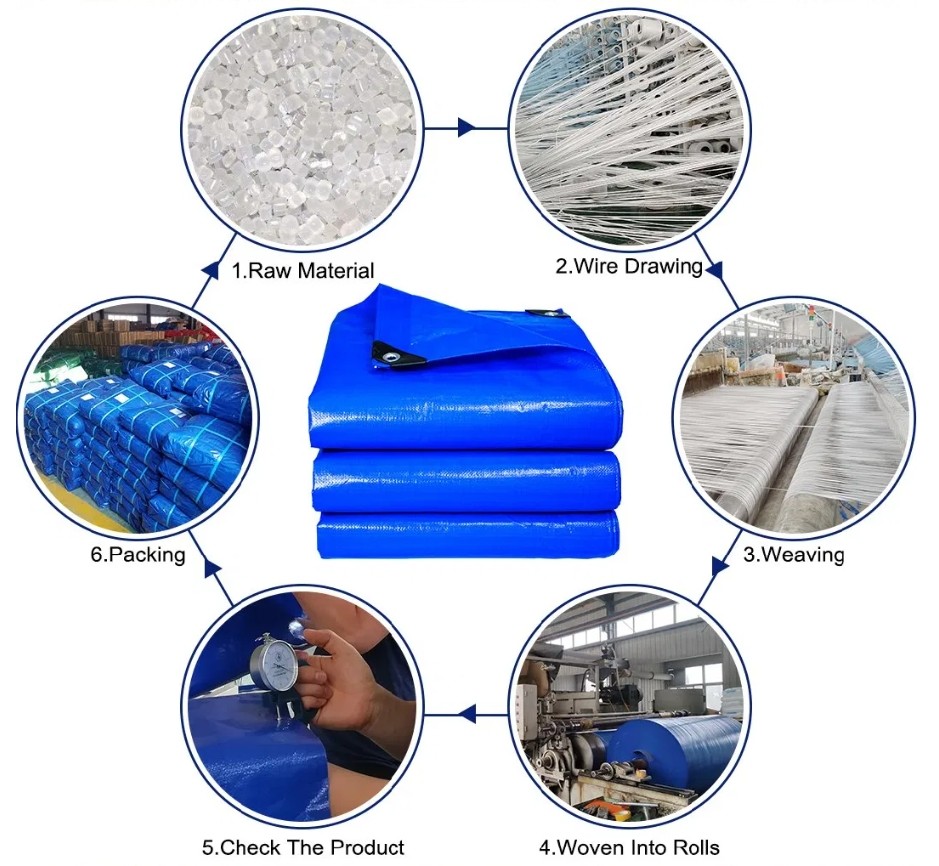 130gsm PE Tarpaulin Cover Polyethylene Tarp Material Tear Resistant
