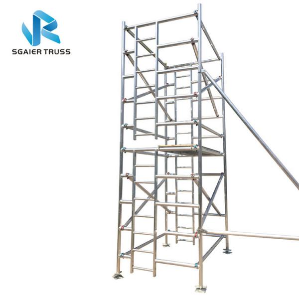 Building Construction Cleaning Aluminium Scaffolding Ladder , En1004 Mobile Tower Scaffold