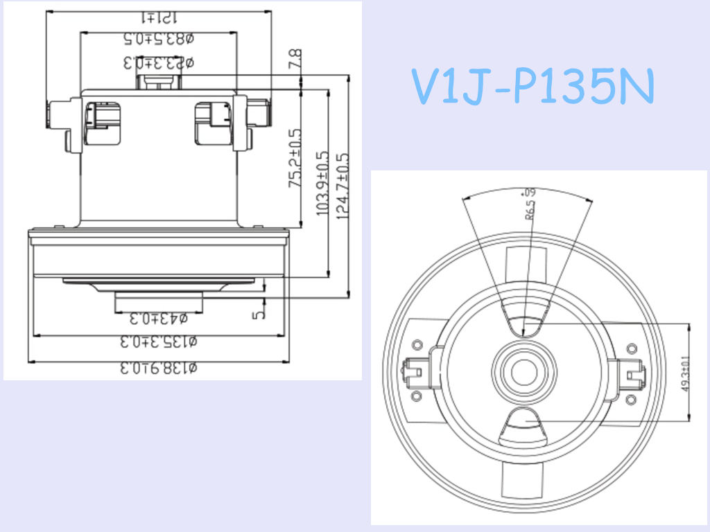 1400W-2000W Single Phase Quiet High Speed Small Electric Ac Motors For Vacuum Cleaner