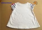 Floral Screen Print Baby Short Sleeve Shirt Crew Neck Childrens White T Shirts