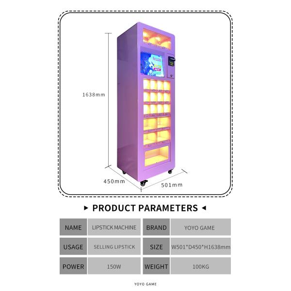 Coin-Operated Lipstick & Mini Snack Vending Machine with Bill Acceptor for Game Centers & Cosmetics Displays