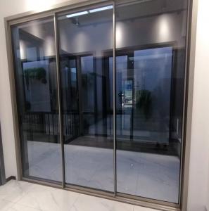 China Narrow Frame Slim Aluminum Slide Door Heat Resistant Exterior Sliding Door on sale