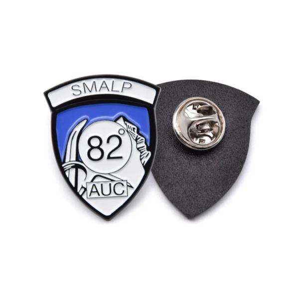 Custom Security Badge Metal Lapel Pin Gold 3D Enamel Pin With Leather Set