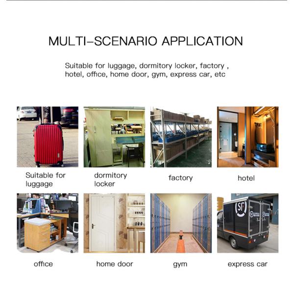 Black Keyless USB Rechargeable Door Lock NFC Smart Padlock Quick Unlock Zinc alloy Metal Self Developing Chip