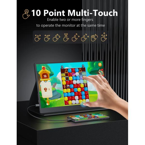 UHD 4K Small Laptop External Screen Monitors For Android Tablet 14.5inch